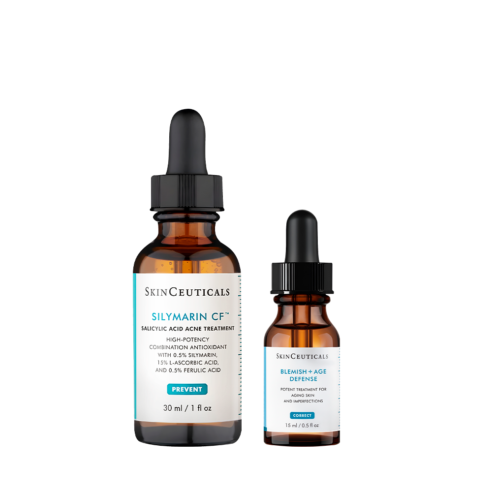 Pack Acné Tardío Skinceuticals Sérum Antioxidante Silymarin CF y Blemish and Age Collection Size