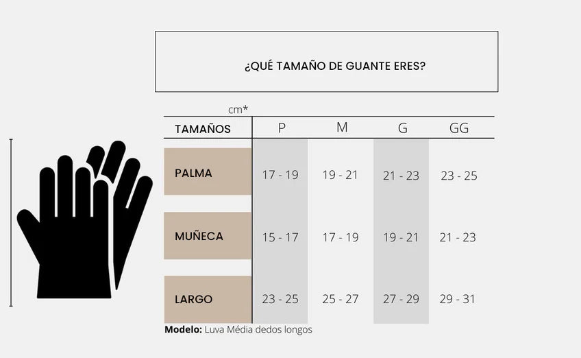 UV Line - Guantes Dedos Largos SPF50+ Talla M - Beige