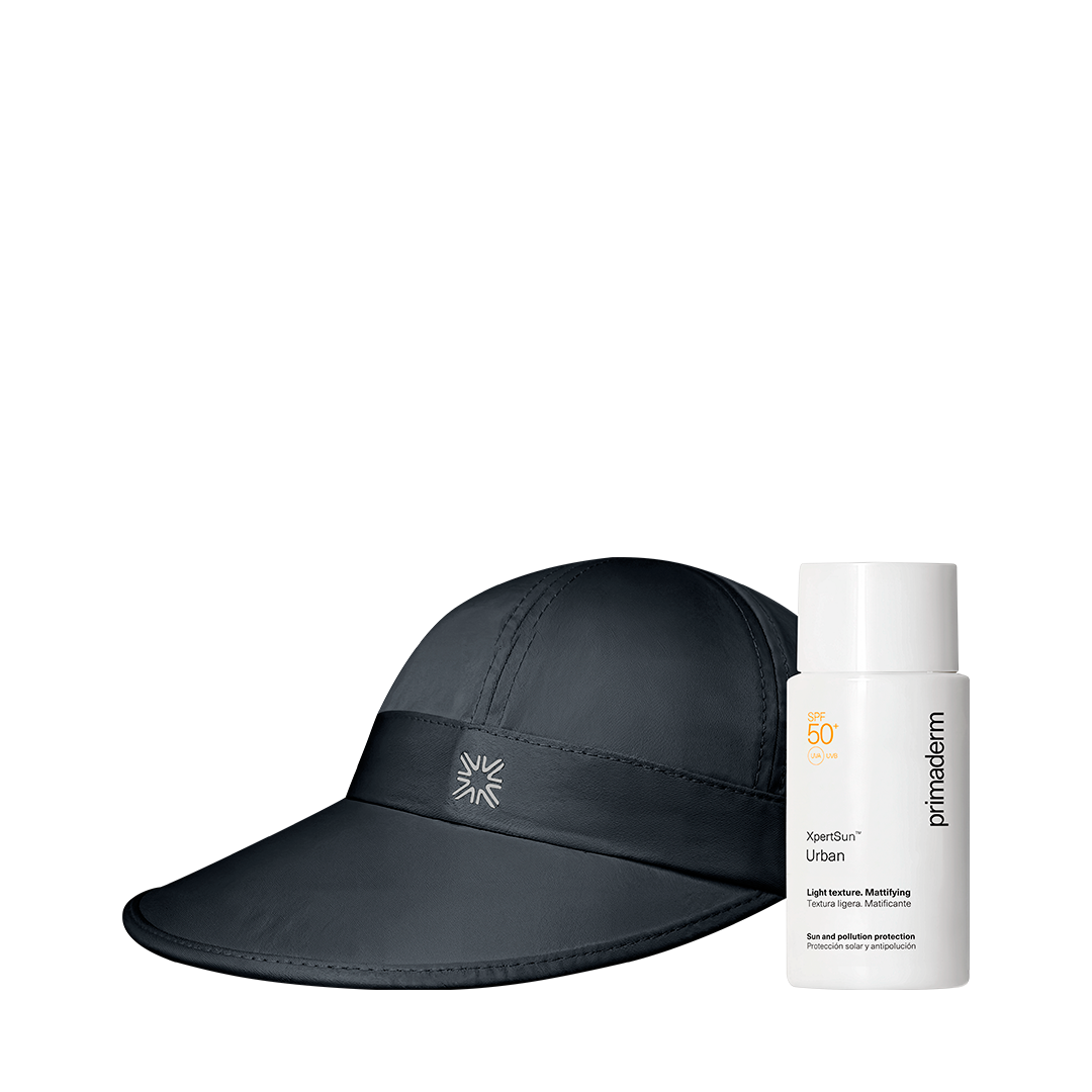Pack del Solar - Primaderm XPERT SUN + Visera Niza Negro