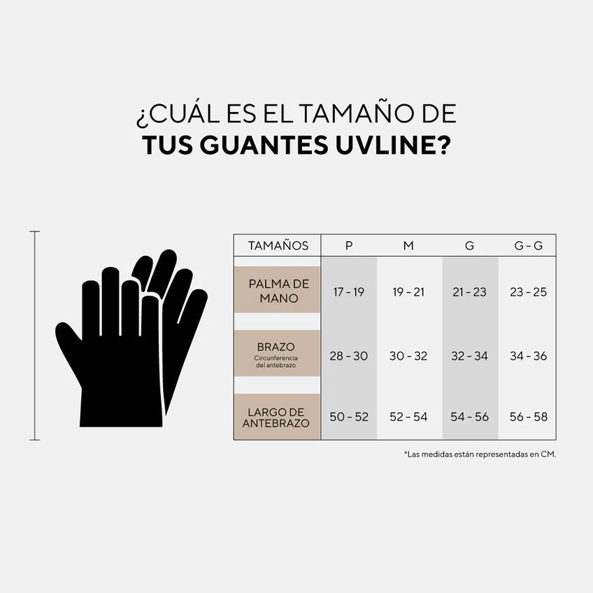 Uv Line - Guantes Largos SPF50+ 
Beige Talla M